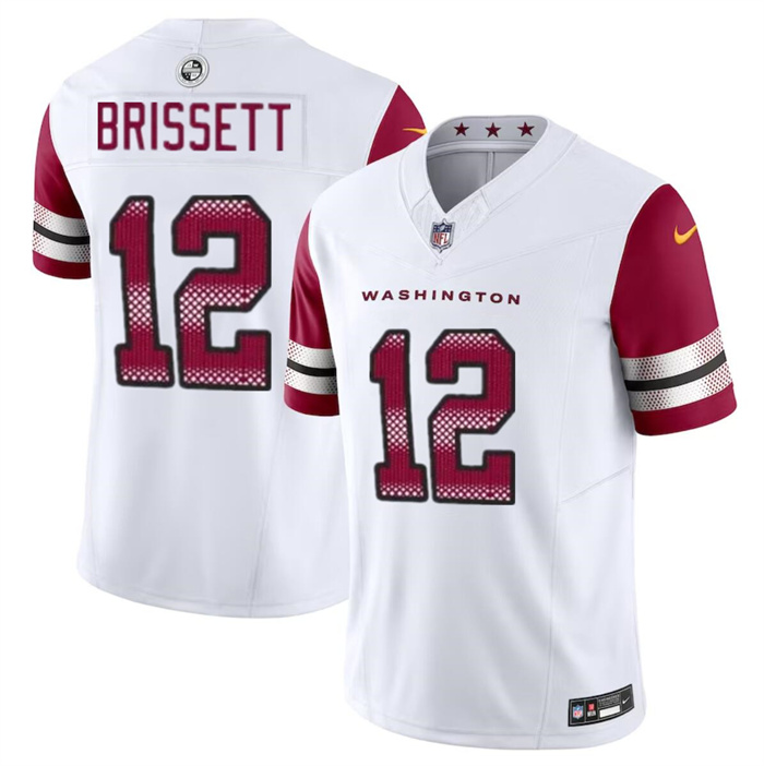 Men's Washington Commanders #12 Jacoby Brissett White 2023 F.U.S.E. Vapor Limited Football Stitched Jersey